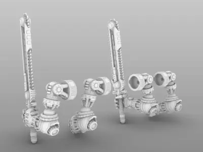 Free Chainsword and Armored Gauntlet For Questing Knights Free 3D print model