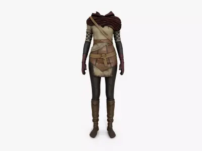 Women Warrior Vintage Costume 3D model