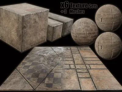 Medieval wall and ground Package - PBR Texture