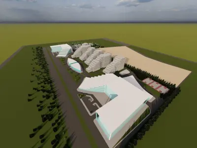 RESIDENTIAL COMMERCIAL TOWN 3D model