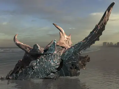 Alien Dragon God Bone Massive 12 3D model