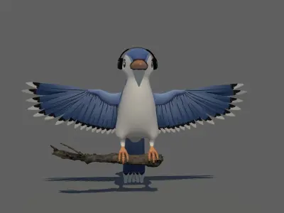 Bird Rigged Low-poly 3D model