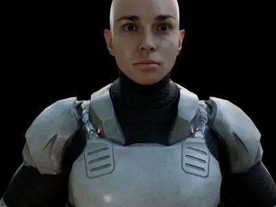 Sci fi girl2 Low-poly 3D model