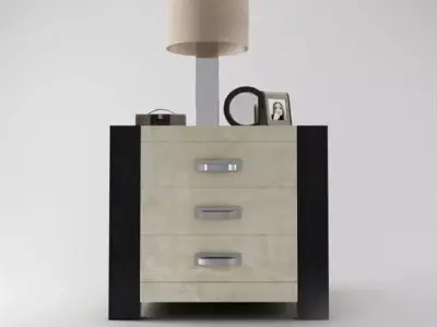 Bedside 3d model modern nightstand with drawers Free 3D model