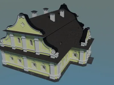 Ukrainian Baroque House I Yellow 3D model