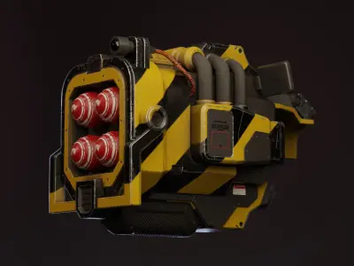 Real Big Gun Low-poly 3D model