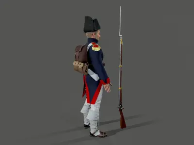 Napoleon soldier Low-poly 3D model
