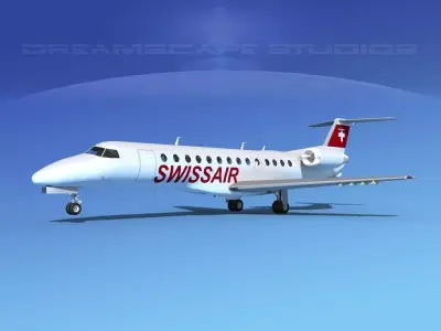 Embraer ERJ-135 Swissair 3D model