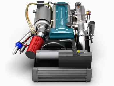 2JZ GTE VVTi Turbo Straight 6 Engine Low-poly 3D model