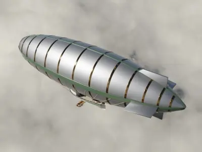 Steampunk airship 3D model