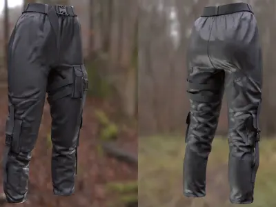 Pants Holster 230 - All MH Bodies - UE5 Skeletons - Rigged Low-poly 3D model