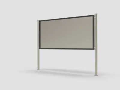 Style advertisement close to a urban street in city 3D model