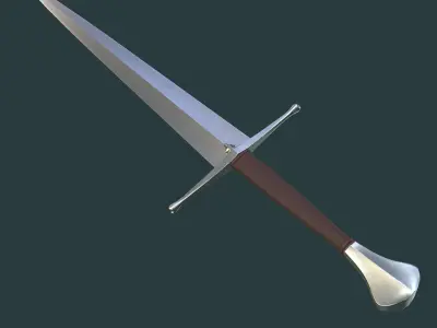 Albion Principe Medieval Sword PBR game ready Low-poly 3D model