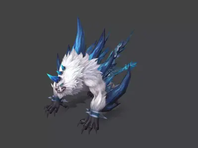 wolf demon Low-poly 3D model