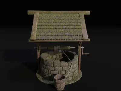 Realistic Water Well Low-poly 3D model