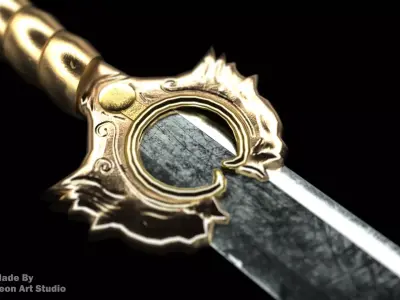 PBR - Big Sword Game-Ready Low-poly 3D model