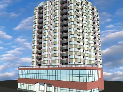 16 Story Commercial Building 3D model