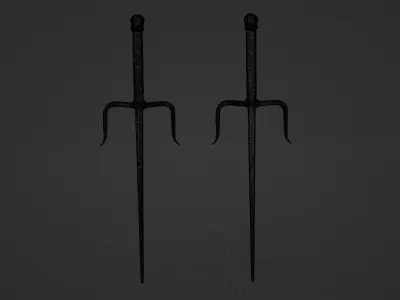 Sai Dual Fighting Weapons Low-poly 3D model