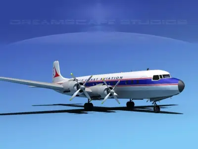 Douglas DC-7C Gulf Coast 3D model