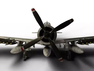 A-1 Skyraider Attack Aircraft - Realistic 3D model