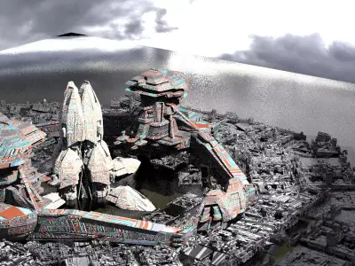 Moon architecture  for research 3D model