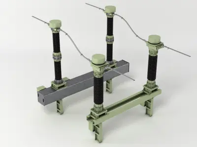 Power Transformer Poles 3D model