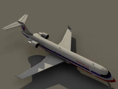 CRJ-700 American Eagle Low-poly 3D model