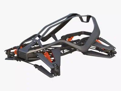 Buggy Frame with Suspension M1 3D model