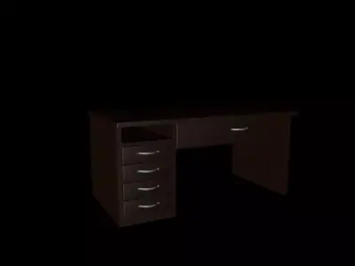 Wooden Desk Free 3D model purchase