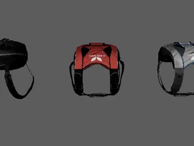 Parashoot bags Low-poly 3D model