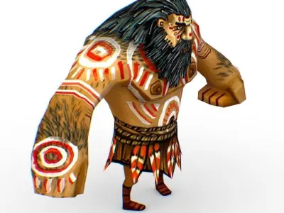 Low Poly Cartoon Creature Villager Storyteller Low-poly 3D model