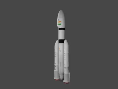 PSLV ISRO CHANDRAYAAN 3 Low-poly 3D model Low-poly 3D model