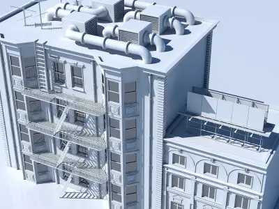 Commercial Building Facade 05 3D model