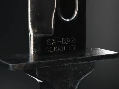 KA-BAR Combat Knife Low-poly 3D model