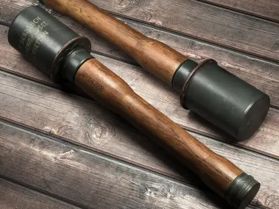 German Stielhandgranate Low-poly 3D model