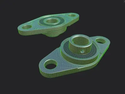 Flange Bearing 02 Low-poly 3D model