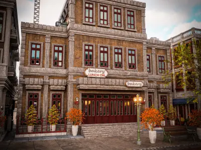 URBAN BUILDING OLD HORROR 3 Low-poly 3D model