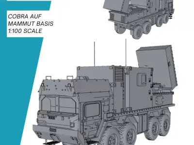Artillerieortungsradar COBRA auf SLT Mammut 2 Basis 3D print model