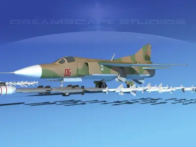 Mig-23 Fighter Hungary 3D model
