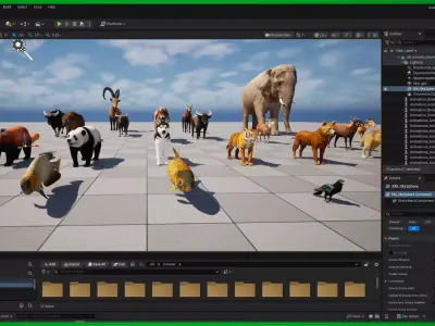 Asian Animals Pack Bundle Low-poly 3D model