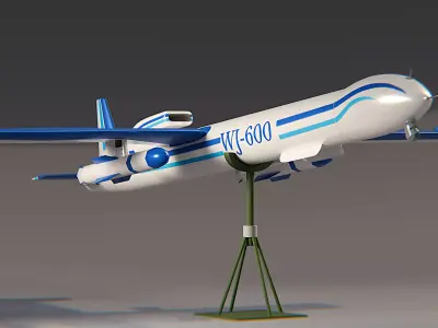 CASIC WJ-600 - Chinas Jet Powered UCAV - The SKYHAWK Low-poly 3D model