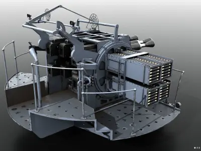 QF 2-pounder Mark VIII Chicago piano Low-poly 3D model