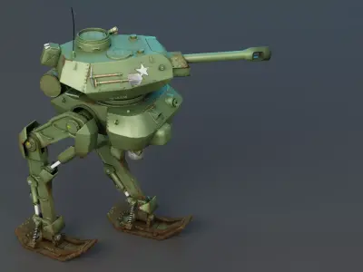 Tank Mech Low-poly 3D model