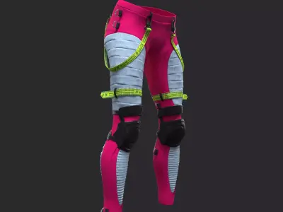 Women pants cyberpunk Clo3d Marvelous Designer 3D model