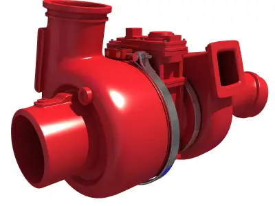 Red Turbo Engine 3D model