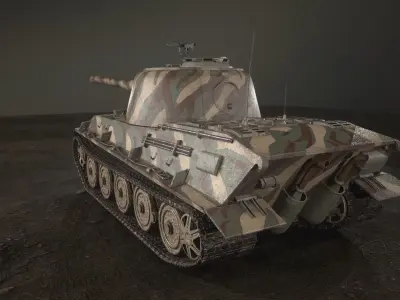 German Panzer VII Lowe Tank Low-poly 3D model