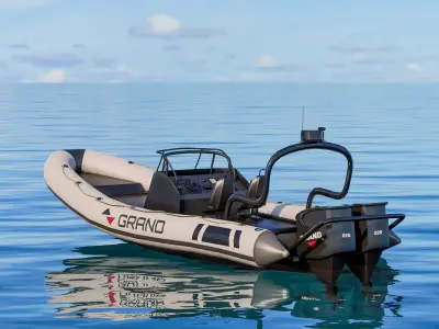 Inflatable boat 3D model