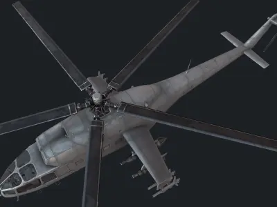 Mi-24a Low-poly 3D model