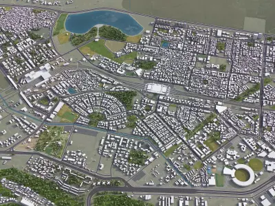 Navi Mumbai - 3D City Model Low-poly 3D model