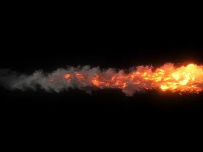 High Resolution Smoke Fire Trail Animations 3D model